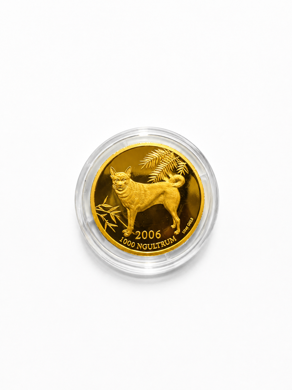 Bhutan 2006 Year of the Dog – 6 Grams .9999 Fine Gold Coin