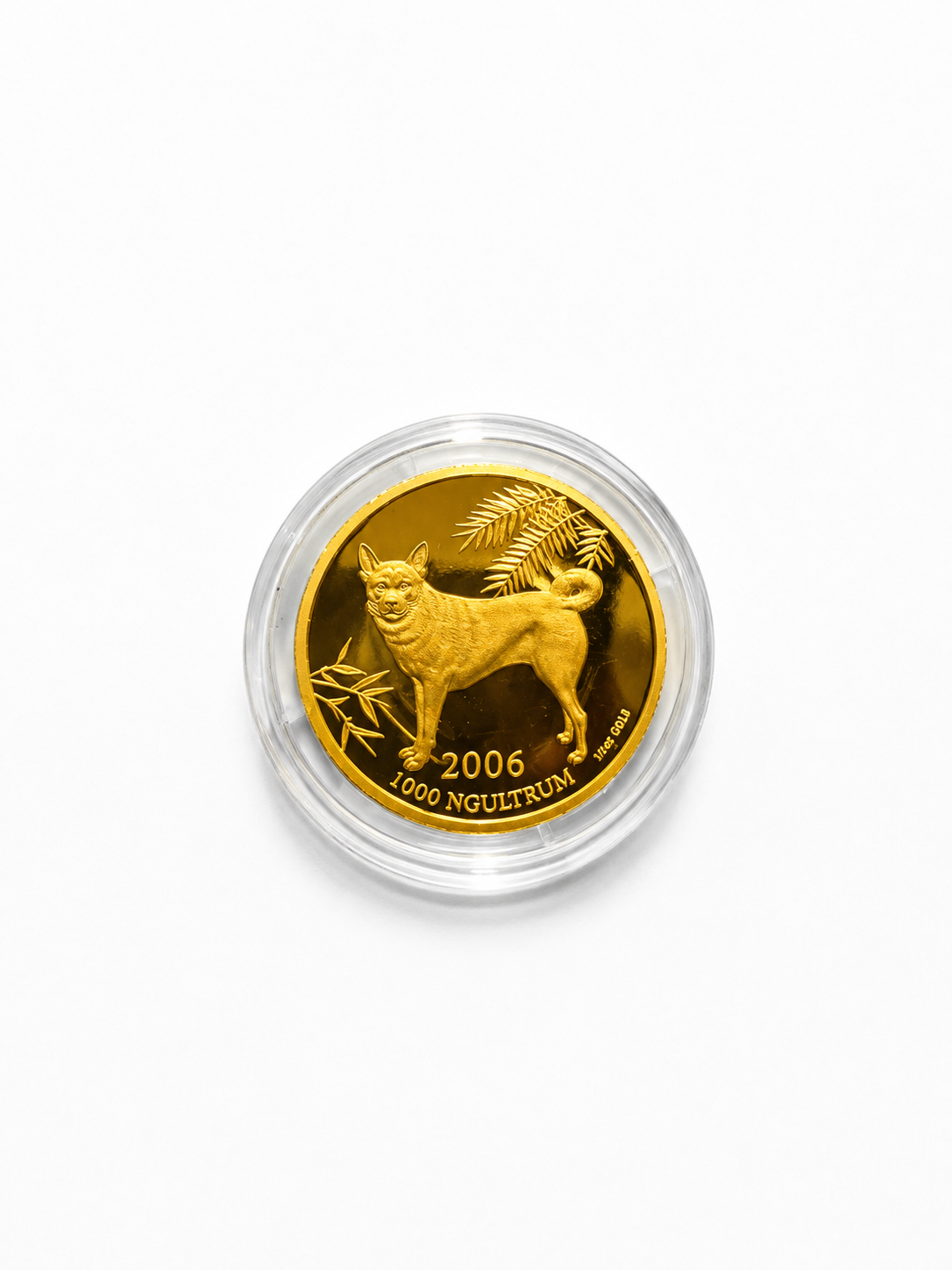 Bhutan 2006 Year of the Dog – 6 Grams .9999 Fine Gold Coin