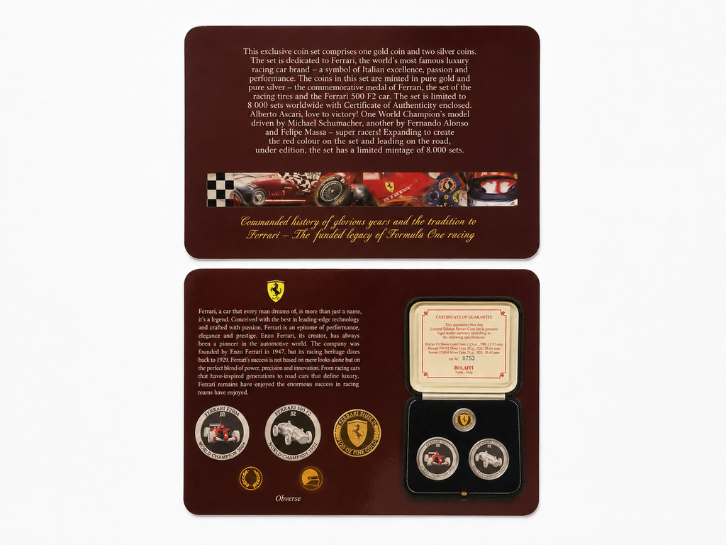 Ferrari Limited Edition 3-Coin Set – Gold & Silver Coins