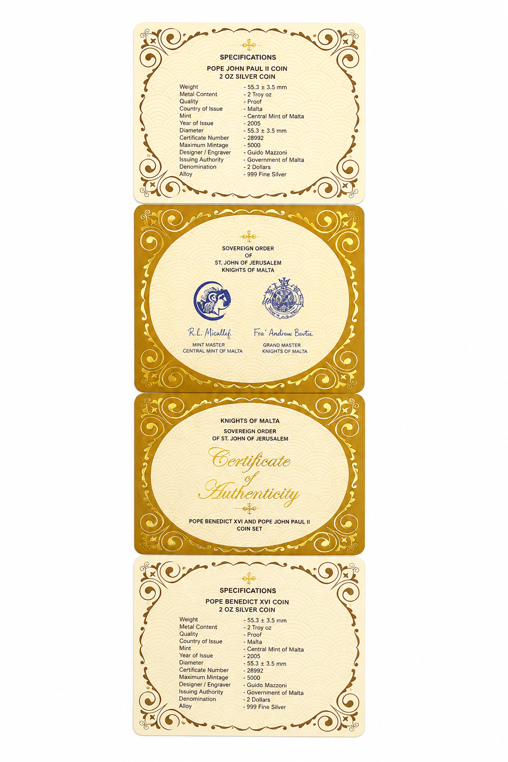 Malta Papal & Knights of Malta Silver Coin Collection