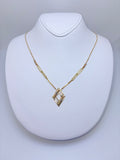 18k tri color triangle necklace