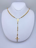 18k rosary Cross necklace 