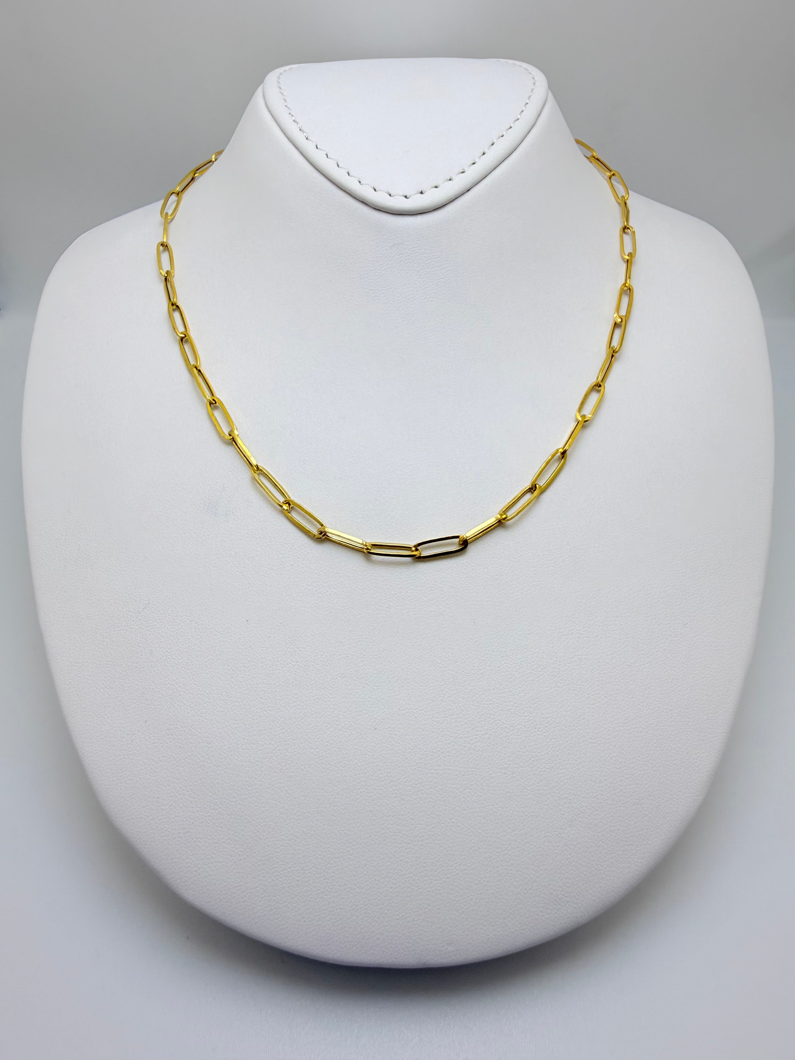 18k paperclip chain