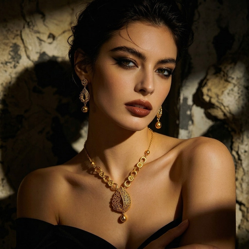 22k Pear Shape Necklace